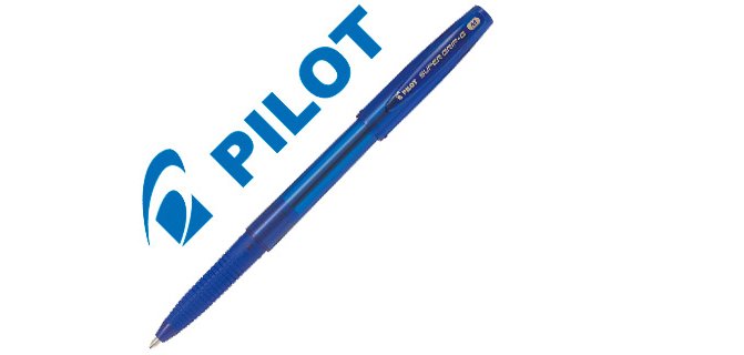 Stylo-bille pilot super grip g cap pointe moyenne coloris bleu