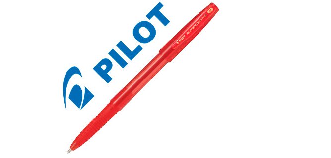 Stylo-bille pilot super grip g cap pointe moyenne coloris rouge