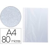 Pochette q-connect polypropylène lisse 8/100e perforée a4 cristal antistatique sachet 10 unités