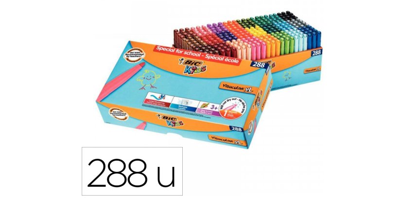 Feutre coloriage bic visa xl pack scolaire 238 + 50 unités gratuits