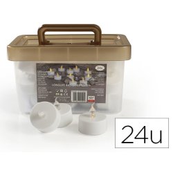 Bougie led graine creative coloris blanc lot 24 unites