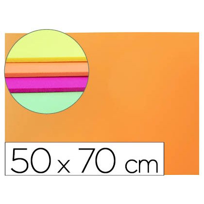 Plaque mousse liderpapel 50x70cm 60g/m2 épaisseur 1.5mm unicolore orange fluorescent