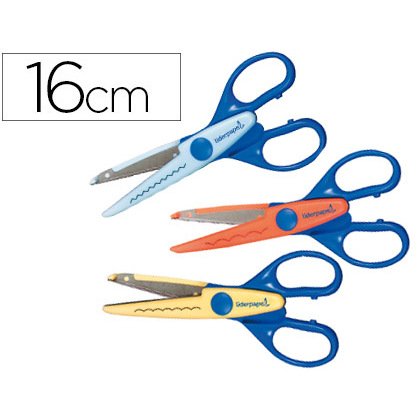 Ciseaux à cranter liderpapel 3 types de coupe zig-zag/petite onde/grande onde 16cm