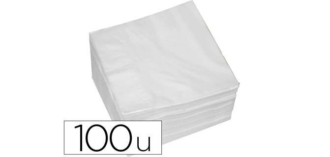 Serviette ouate 2 plis 30x30cm paquet 100 unités