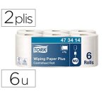 Bobine essuyage tork dévidage central 2 plis coloris blanc