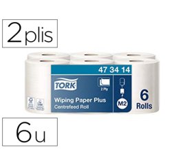 Bobine essuyage tork dévidage central 2 plis coloris blanc