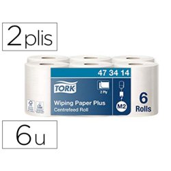 Bobine essuyage tork dévidage central 2 plis coloris blanc