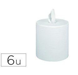 Bobine essuyage dévidage centrale 20x20cm 450 feuilles prédécoupées pack 6 unités