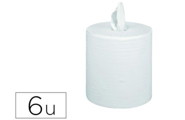 Bobine essuyage dévidage centrale 20x20cm 450 feuilles prédécoupées pack 6 unités