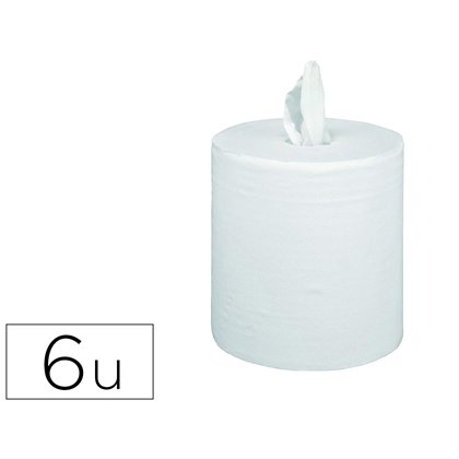 Bobine essuyage dévidage centrale 20x20cm 450 feuilles prédécoupées pack 6 unités