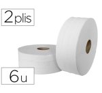 Papier toilette jumbo pure ouate blanche lisse prédécoupé 2 plis 320m paquet 6 rouleaux