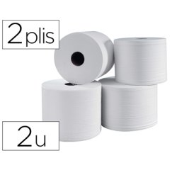 Bobine essuyage 1000f 2 plis coloris blanc lot de 2 unitès