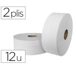 Papier toilette mini jumbo pure ouate blanche gauffrée prédécoupé 2 plis 180m paquet 12 rouleaux