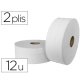 Papier toilette mini jumbo pure ouate blanche gauffrée prédécoupé 2 plis 180m paquet 12 rouleaux