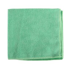 Lavette microfibre 230g 38x38cm sans traces coloris vert lot 5 unités