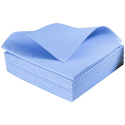 Lavette non tissée 38x38cm coloris bleu lot 10 unités