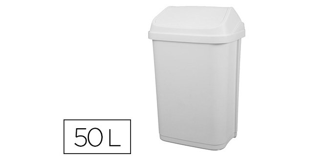 Poubelle plastique à couvercle basculant 50l