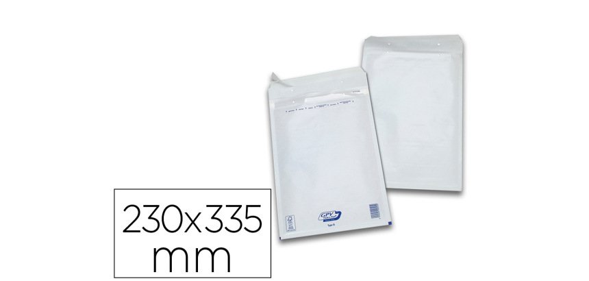 Pochette gpv bulles air kraft blanc 75g 230x335mm g boîte 100 unités