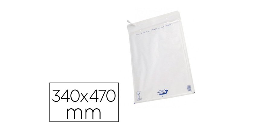 Pochette gpv bulles air kraft blanc 75g 340x470mm k boîte 50 unités
