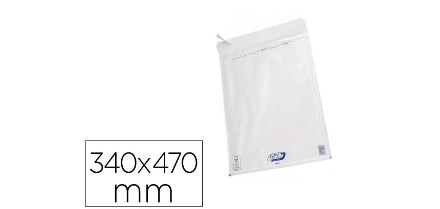 Pochette gpv bulles air kraft blanc 75g 340x470mm k boîte 50 unités