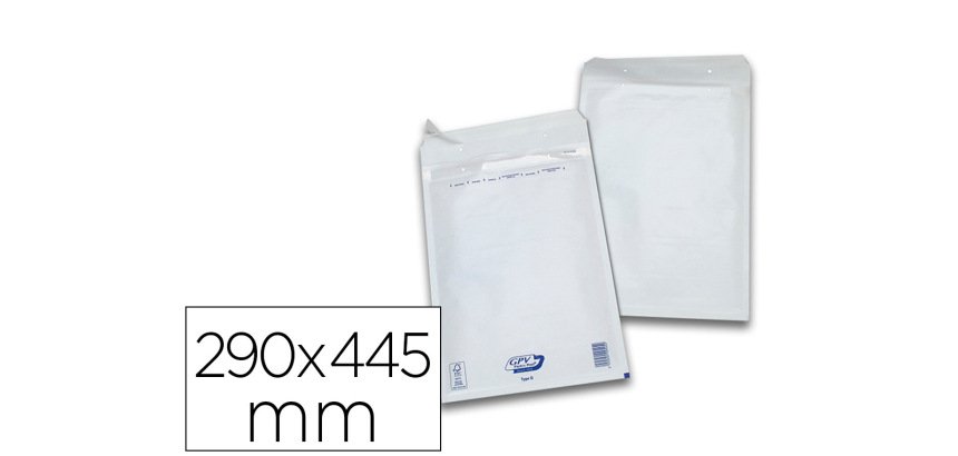 Pochette gpv bulles air kraft blanc 75g 290x445mm j boîte 50 unités