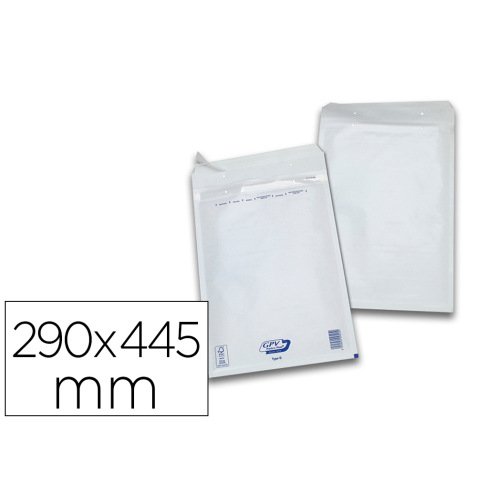 Pochette gpv bulles air kraft blanc 75g 290x445mm j boîte 50 unités