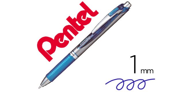 Roller a encre gel energel bl80 pointe de 1mm            retractable coloris bleu