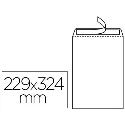 Boîte de 250 pochettes vélin Blanc 90g C4 229x324mm auto-adhésives