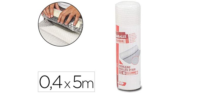 Film bulle gpv rouleau transparent 0,4x5m