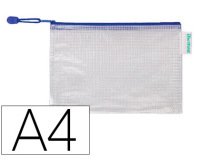 by tarifold Pochette à zip ZIPPER, A4, PVC, bleu