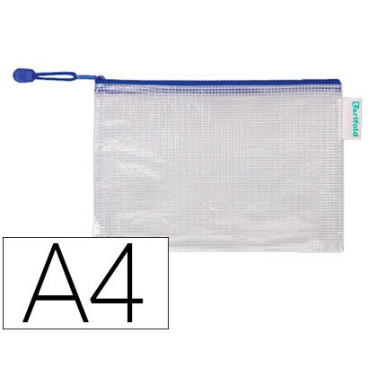 by tarifold Pochette à zip ZIPPER, A4, PVC, bleu