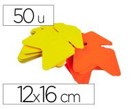 Etiquette carton fluo jaune/orange forme flèche 12 x 16 cm Apli - Boîte de 50