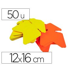 Etiquette carton fluo jaune/orange forme flèche 12 x 16 cm Apli - Boîte de 50