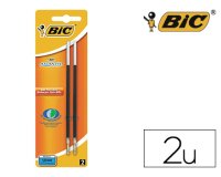 Recharge stylo bic atlantis pointe moyenne couleur noir blister 2 unités