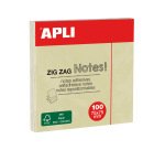 Bloc-notes apli adhésif zig-zag 75x75mm 100f repositionnables coloris jaune