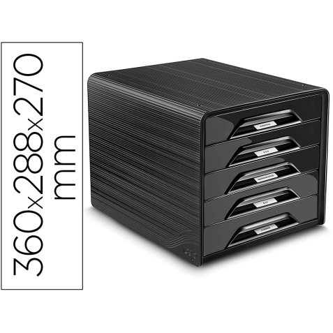 Module classement cep smoove 5 tiroirs 240x320mm coloris noir