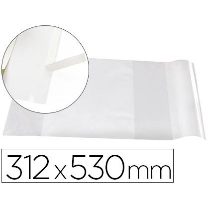 Couvre-livres liderpapel nº31 pvc transparent 13/100e 312x530mm avec rabat adhésif adaptable