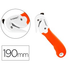 Cutter de securite sx782n-1 q-connect en plastique avec   ergot en metal lame fixe      protegee en acier inoxydable