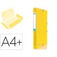 Boite classement elba eurofolio carte grainee 600g  7/10e a4+ dos 25mm 3 rabats   elast etiquette dorsale jaune