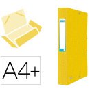 Boite classement elba eurofolio carte grainee 600g  7/10e a4+ dos 60mm 3 rabats   elas etiquette dorsale jaune