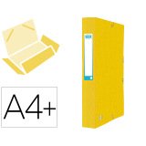 Boite classement elba eurofolio carte grainee 600g  7/10e a4+ dos 60mm 3 rabats   elas etiquette dorsale jaune