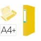 Boite classement elba eurofolio carte grainee 600g  7/10e a4+ dos 60mm 3 rabats   elas etiquette dorsale jaune
