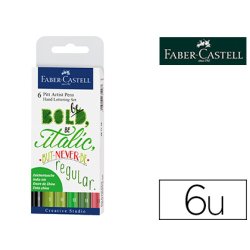 Feutre faber-castell lettering pitt artist pen     encre de chine pigmentee vert boite de 4u