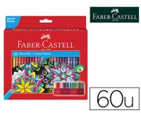 Crayon couleur faber-castell chateau accordeon mine        resistante etui carton 60     couleurs fluos metallises