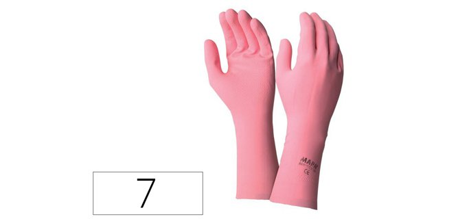 Gant menage usage quotidien coloris rose sachet 1 paire   taille 7/7.5