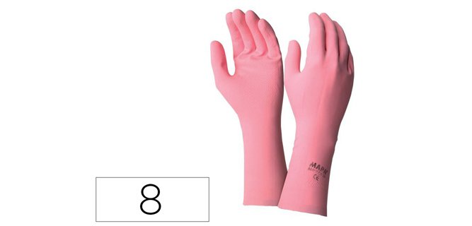 Gant menage usage quotidien coloris rose sachet 1 paire   taille 8/8.5