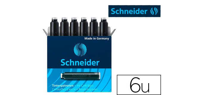 Cartouche encre schneider noire boite 6 pieces