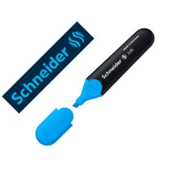 Surligneur schneider job pointe biseautee rechargeable avec maxx 660 refill station  resiste evaporation bleu