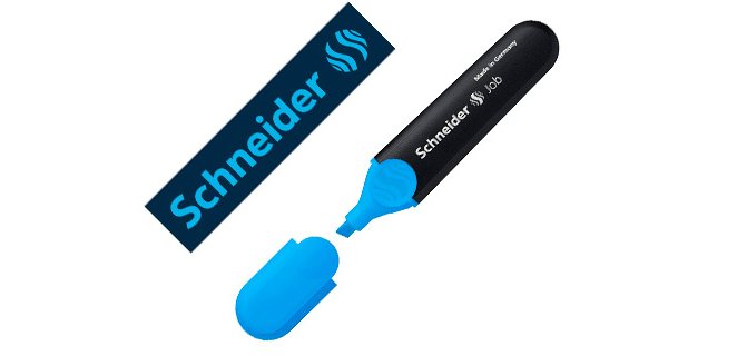 Surligneur schneider job pointe biseautee rechargeable avec maxx 660 refill station  resiste evaporation bleu