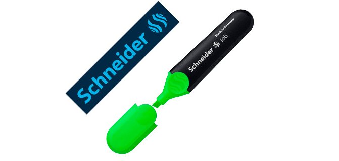 Surligneur schneider job pointe biseautee rechargeable avec maxx 660 refill station  resiste evaporation vert